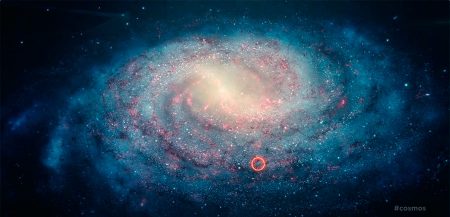Предполагаемый вид галактики Млечный путь и место, занимаемое в нем Солнечной системой