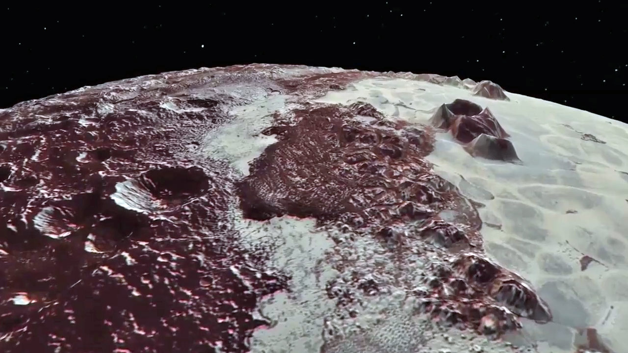 Поверхность Плутона снятая космическим зондом «Новые горизонты»