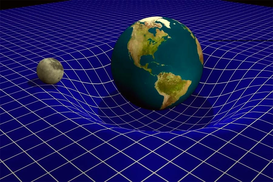 Наглядная схема разности гравитационных сил Земли и Луны.
